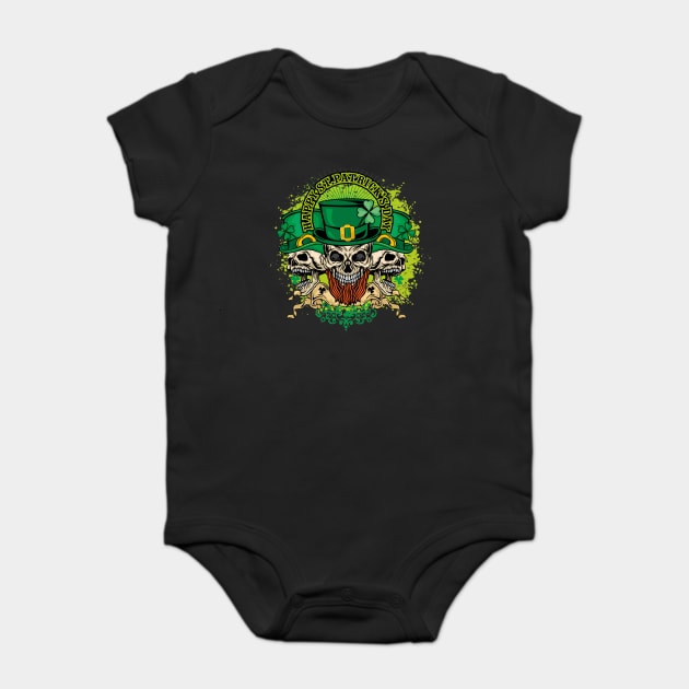 St. Patricks Day Skulls Baby Bodysuit by Grave Digs